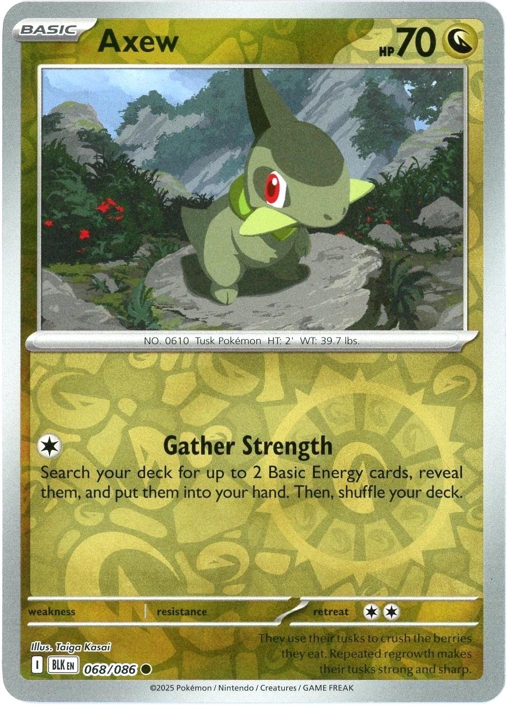 Black Bolt Axew [Reverse] Pokémon card